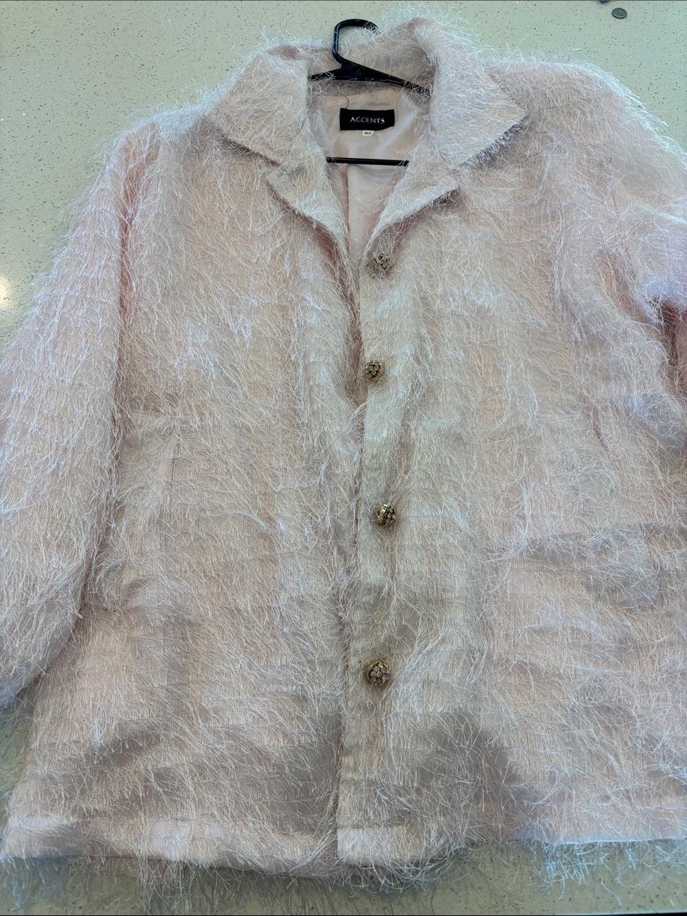 Women's Plush Teddy Jacket in Light Pink